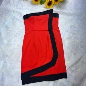C. Luce Navy and Red Strapless Bodycon Mini Dress, NWT, Medium